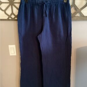 Just Living Deep Blue Textured Trousers